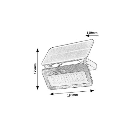 Rabalux - Ηλιακός προβολέας LED με αισθητήρα LED/8W/3,7V 3000/4000/6500K IP65
