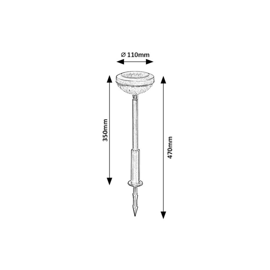 Rabalux - Ηλιακό φωτιστικό LED RGB LED/0,1W/1,2V 600mAh IP44