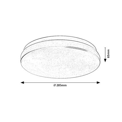 Rabalux - Φωτιστικό οροφής LED για μπάνιο, 18W, 230V, 3000/4000/6000K, IP44, Ø 28,5 cm
