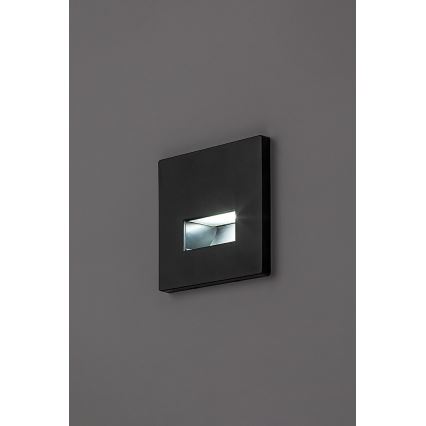 Rabalux - LED φωτιστικό σκάλας LED/1W/230V 3000/4500/6500K μαύρο