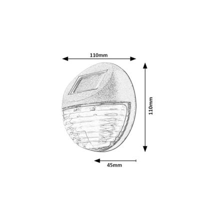 Rabalux - Σετ 2x ηλιακό επιτοίχιο φωτιστικό LED/0,06W/1,2V 300 mAh IP44
