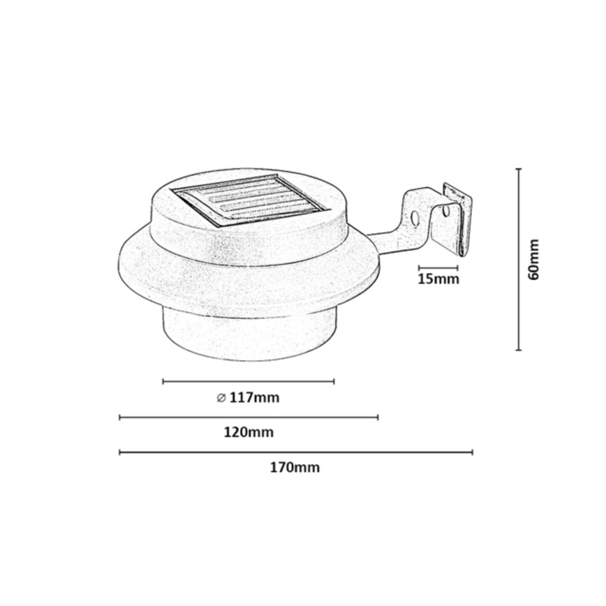 Rabalux -ΣΕΤ 2x LED ηλιακό επιτοίχιο φωτιστικό LED/0,06W/1,2V 300 mAh IP44