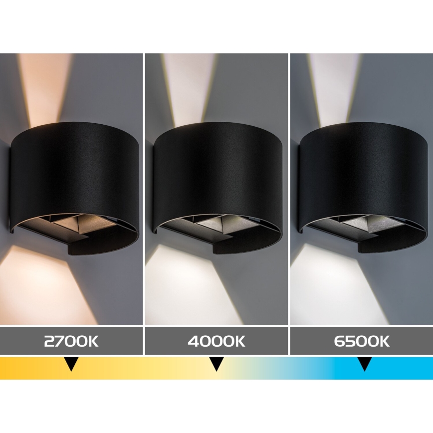 Rabalux - Εξωτερικό επιτοίχιο φωτιστικό LED/5W/230V 2700/4000/6500K IP54 μαύρο