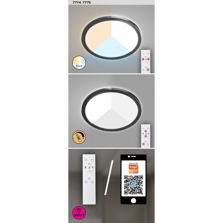 Rabalux - LED Dimmable φωτιστικό οροφής LED/15W/230V Wi-Fi Tuya 2700-6500K IP44 + τηλεχειριστήριο