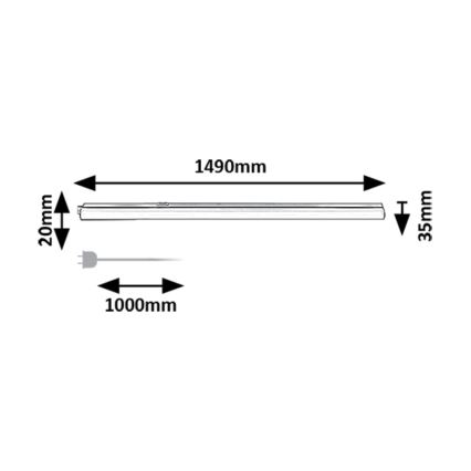 Rabalux - Φωτιστικό πάγκου κουζίνας LED LED/20W/230V 3000/4000K μαύρο