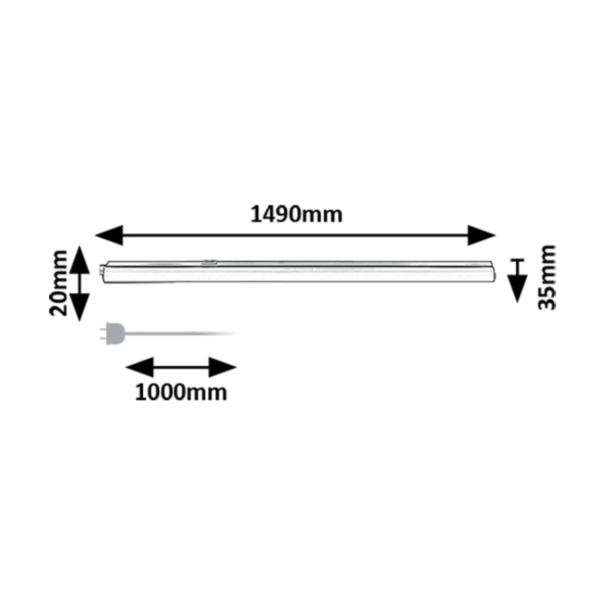 Rabalux - Φωτιστικό πάγκου κουζίνας LED LED/20W/230V 3000/4000K μαύρο