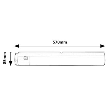 Rabalux - LED φωτιστικό κάτω ντουλάπι με πρίζα LED/17W/230V 4000K IP44 μαύρο 57 εκ.