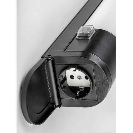 Rabalux - LED φωτιστικό κάτω ντουλάπι με πρίζα LED/20W/230V 4000K IP44 μαύρο 87 εκ.