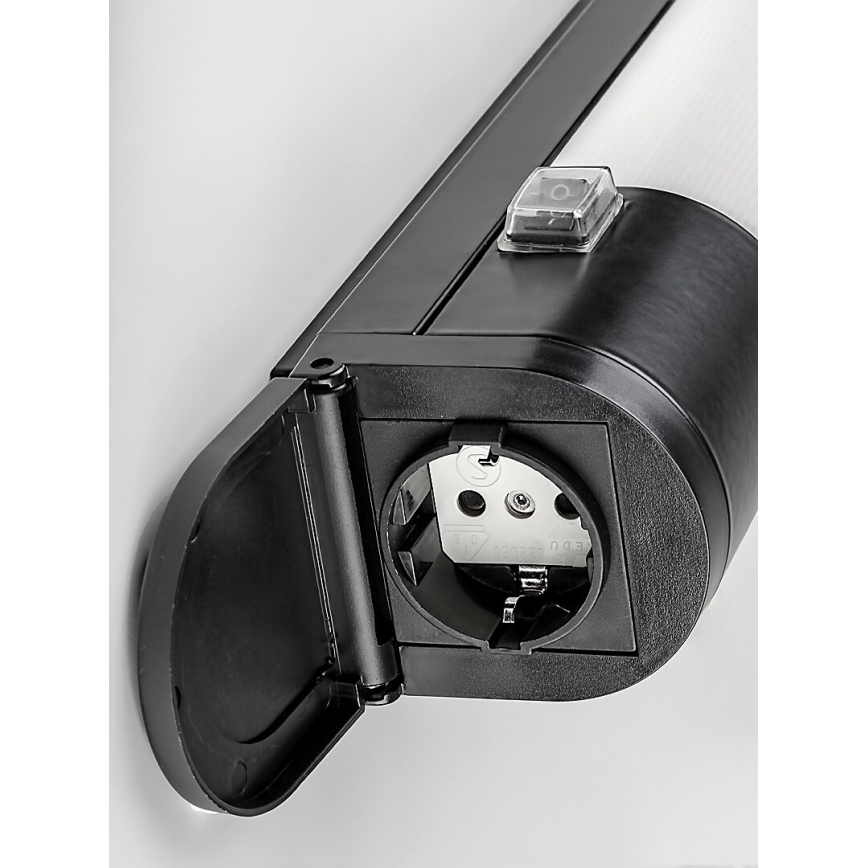 Rabalux - LED φωτιστικό κάτω ντουλάπι με πρίζα LED/20W/230V 4000K IP44 μαύρο 87 εκ.