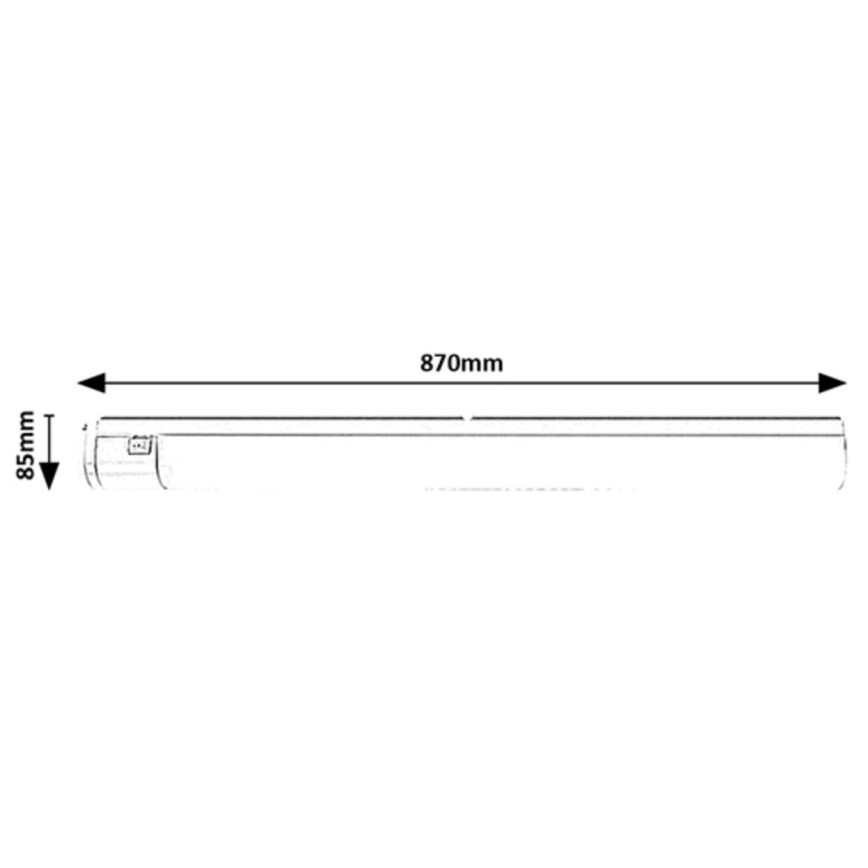 Rabalux - LED φωτιστικό κάτω ντουλάπι με πρίζα LED/20W/230V 4000K IP44 μαύρο 87 εκ.