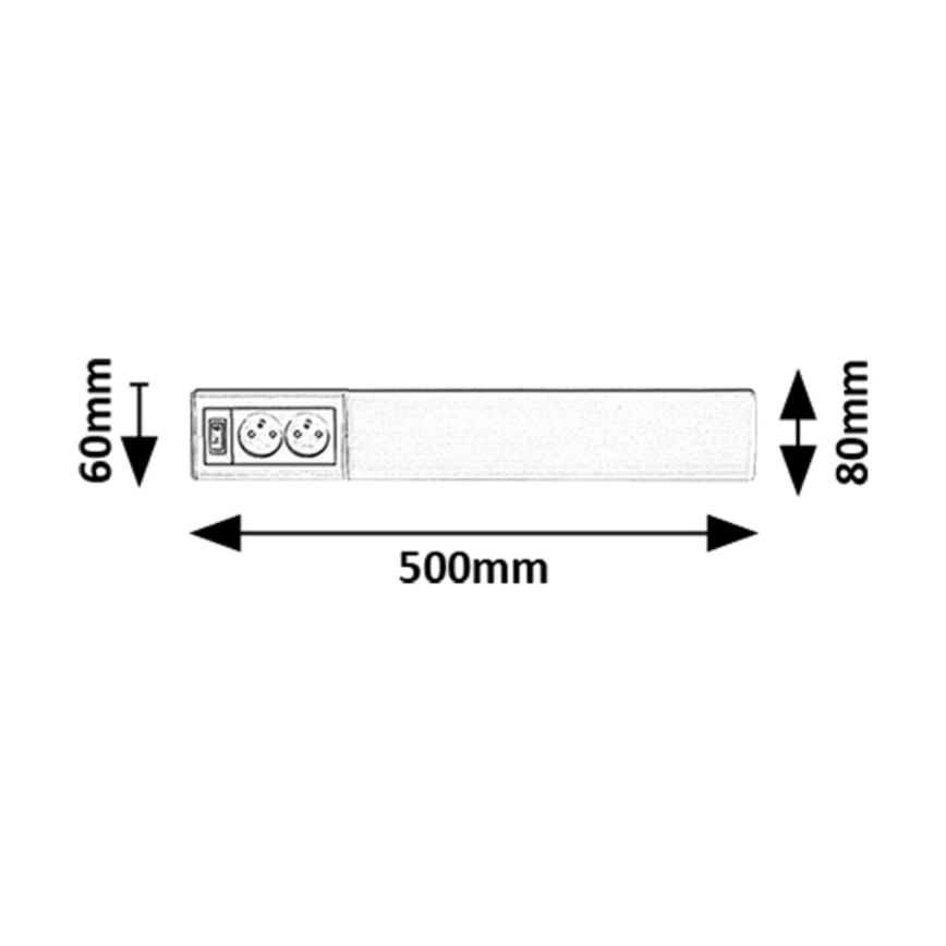 Rabalux - Φωτιστικό LED Κουζίνας για κάτω από τα ντουλάπια με πρίζες LED/10W/230V 4000K 50 cm λευκό