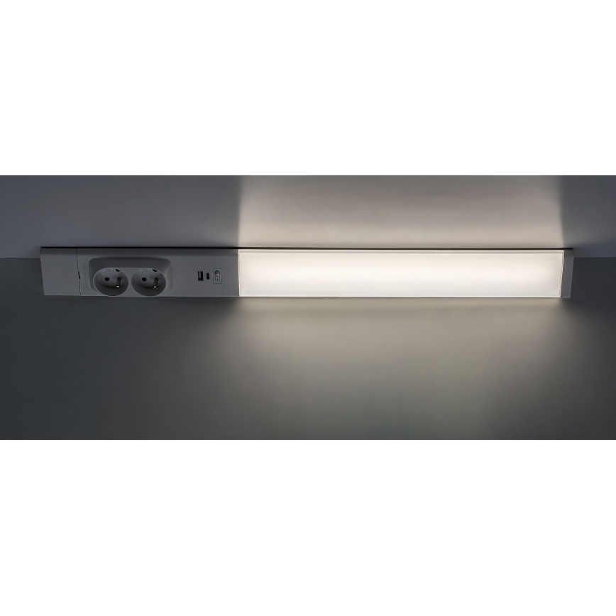 Rabalux - Φωτιστικό LED Κουζίνας για κάτω από τα ντουλάπια με πρίζες LED/18W/230V 4000K 60 cm λευκό