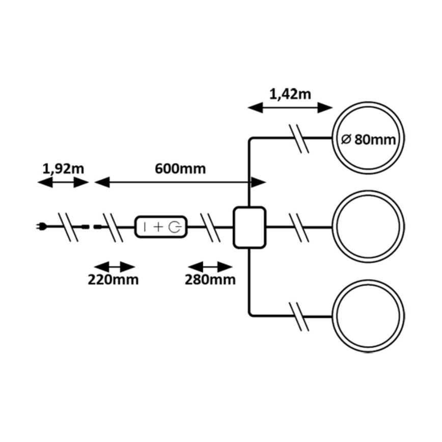 Rabalux - Σετ 3x LED ρυθμιζόμενα φωτιστικά για ντουλάπια LED/1W/230V 4000K