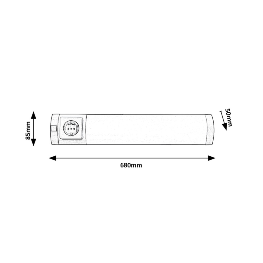 Rabalux - Φωτιστικό πάγκου κουζίνας με συρτάρι LED/8W/230V 4000K 68 cm ματ χρώμιο