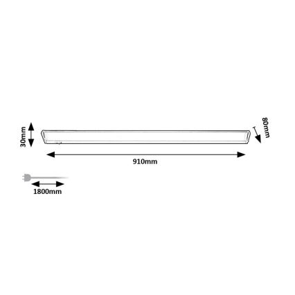 Rabalux - LED Φωτιστικό πάγκου κουζίνας LED/15W/230V 4000K 91 cm λευκό
