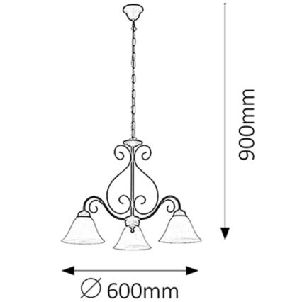 Rabalux - Πολύφωτο σε αλυσίδα 3xE14/40W/230V