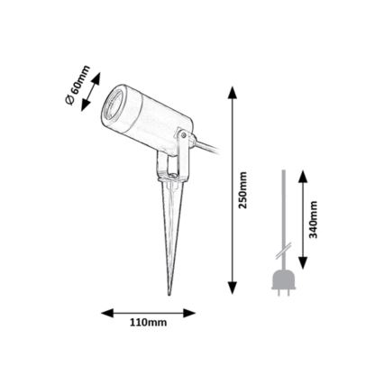 Rabalux - Φωτιστικό εξωτερικού χώρου 1xGU10/4W/230V IP65