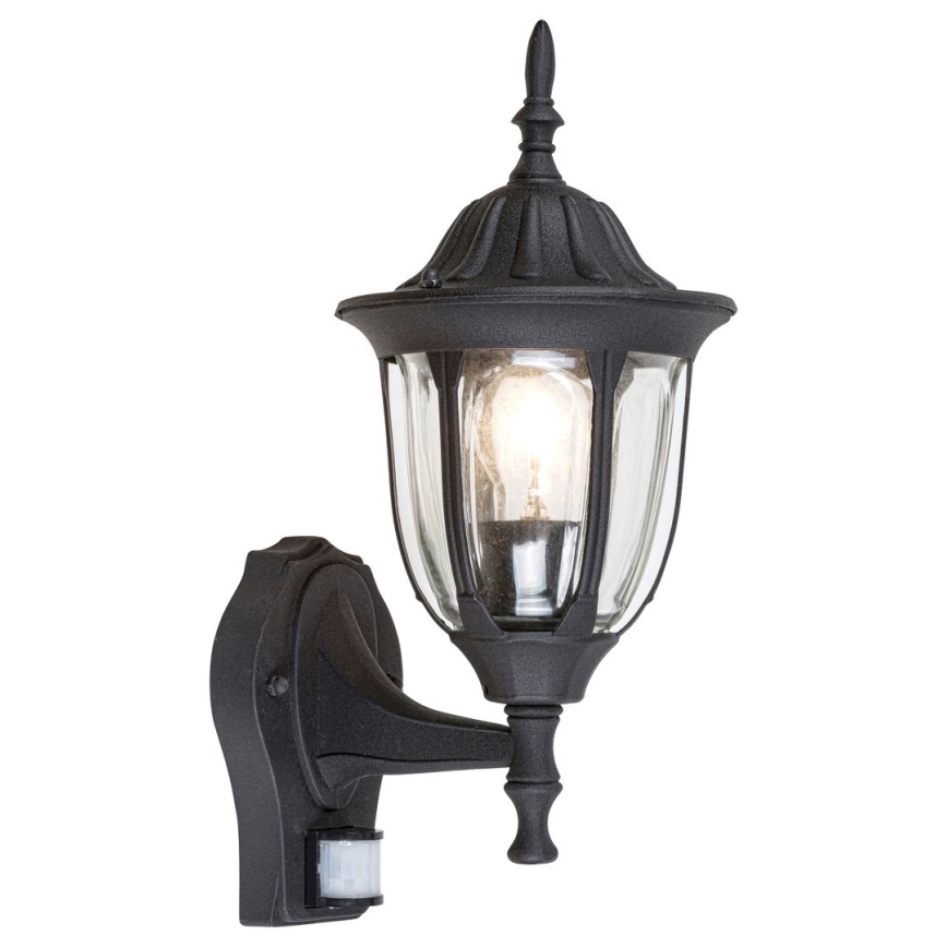 Rabalux - Φως τοίχου εξωτερικού χώρου με αισθητήρα 1xE27/60W/230V IP43 μαύρο