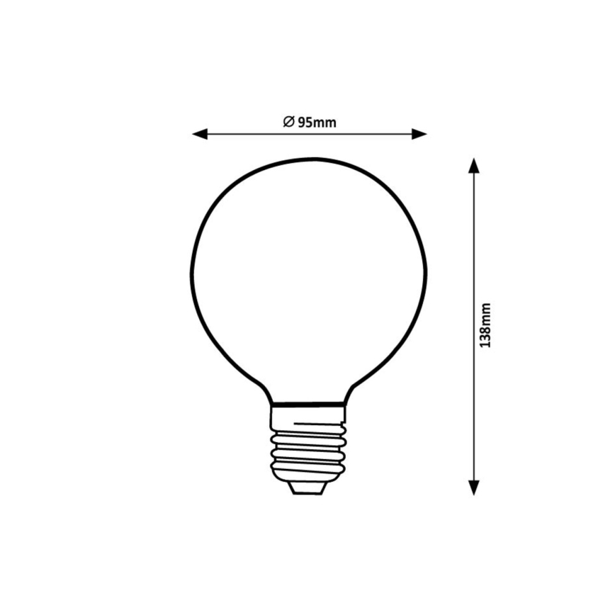 Rabalux 79148 - Λαμπτήρας LED FILAMENT G95 E27/7W/230V 4000K