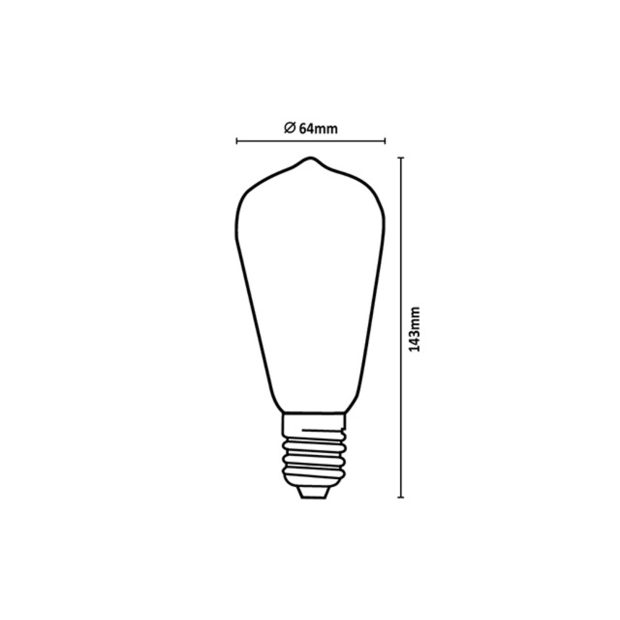 Rabalux - LED Λαμπτήρας FILAMENT ST64 E27/6W/230V 3000K