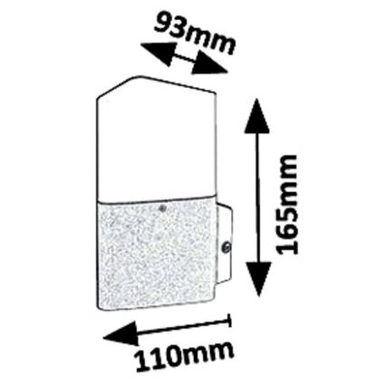 Rabalux 7988 - Φως τοίχου εξωτερικού χώρου ZADAR 1xE27/15W/230V IP44