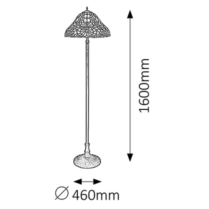 Rabalux - Tiffany επιδαπέδια λάμπα βιτρό 2xE27/60W/230V