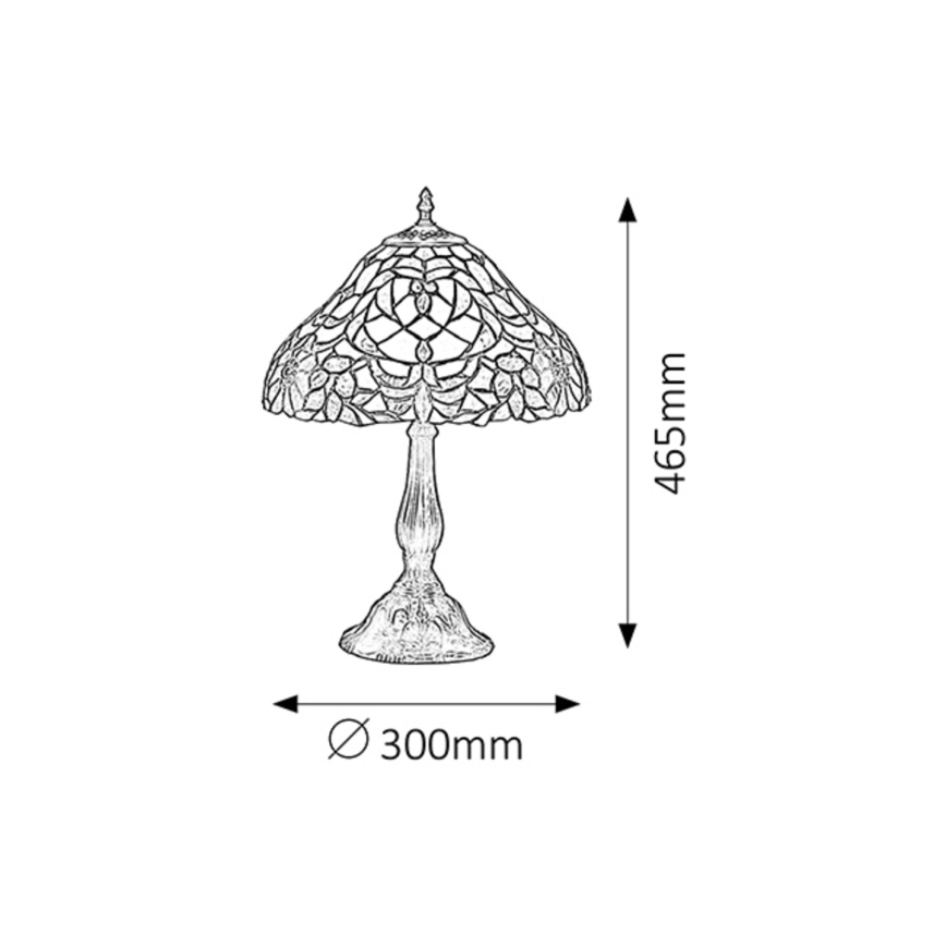 Rabalux - Tiffany επιτραπέζια βιτρό λάμπα 1xE27/60W/230V