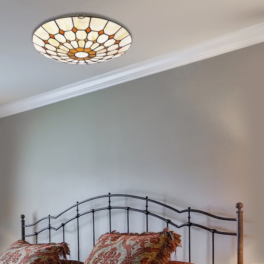 Rabalux - Γυάλινο φωτιστικό οροφής Tiffany 2xE27/60W/230V δ. 40 cm