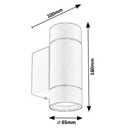 Rabalux - Φως τοίχου εξωτερικού χώρου 2xGU10/10W/230V IP54 γκρι