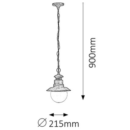 Rabalux - Κρεμαστό φως εξωτερικού χώρου 1xE27/60W IP44