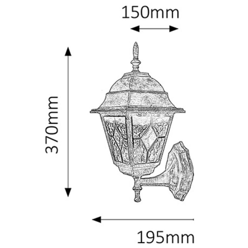 Rabalux - Εξωτερικό επιτοίχιο φωτιστικό 1xE27/60W/230V