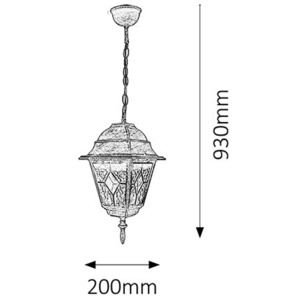 Rabalux - Εξωτερικό φωτιστικό οροφής 1xE27/60W/230V
