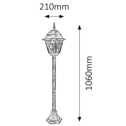 Rabalux - Εξωτερικό φωτιστικό 1xE27/60W/230V