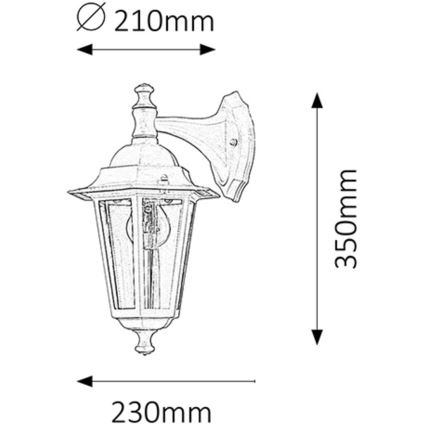 Rabalux - Φως τοίχου εξωτερικού χώρου 1xE27/60W/230V