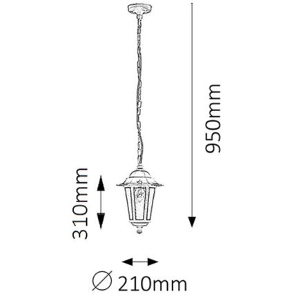 Rabalux - Πολύφωτο εξωτερικού χώρου 1xE27/60W/230V