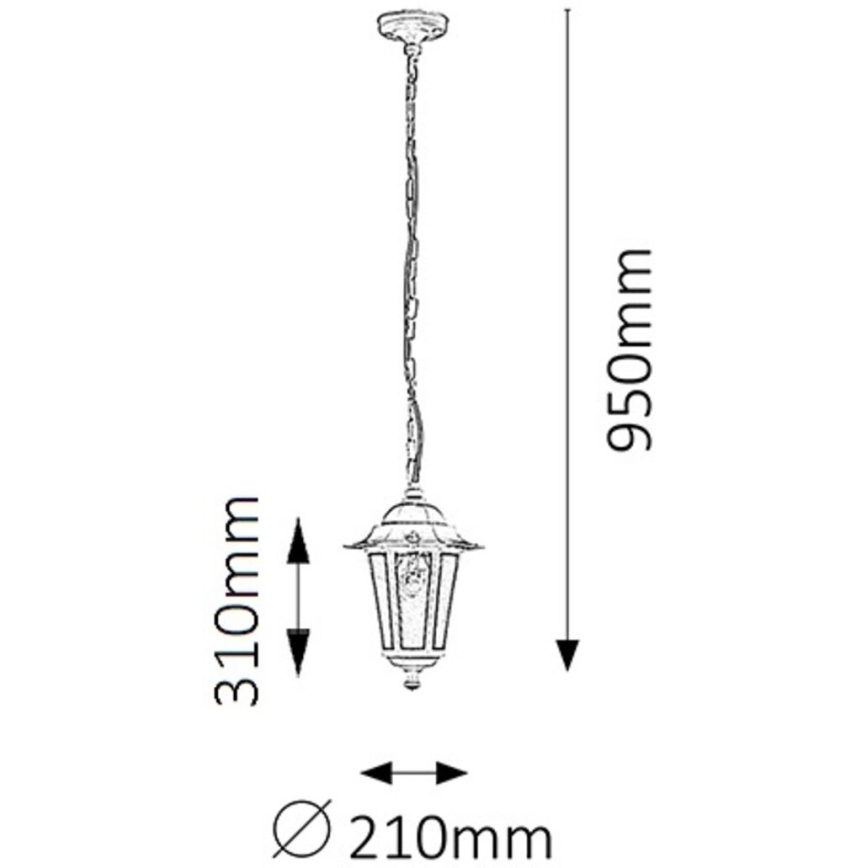 Rabalux - Πολύφωτο εξωτερικού χώρου 1xE27/60W/230V