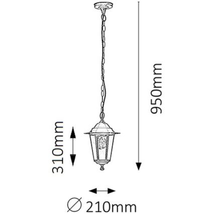 Rabalux - Πολύφωτο εξωτερικού χώρου 1xE27/60W/230V