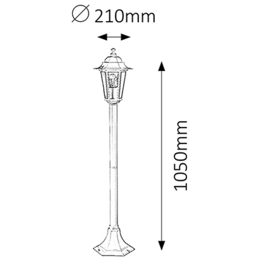 Rabalux - Λάμπα εξωτερικού χώρου 1xE27/60W/230V 105 cm