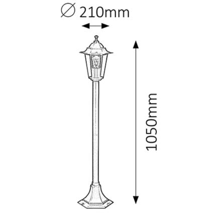 Rabalux - Λάμπα εξωτερικού χώρου 1xE27/60W/230V 105 cm