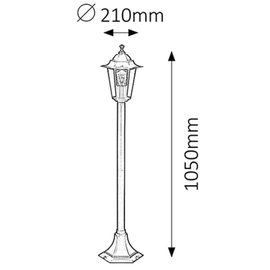 Rabalux - Λάμπα εξωτερικού χώρου 1xE27/60W/230V 105 cm