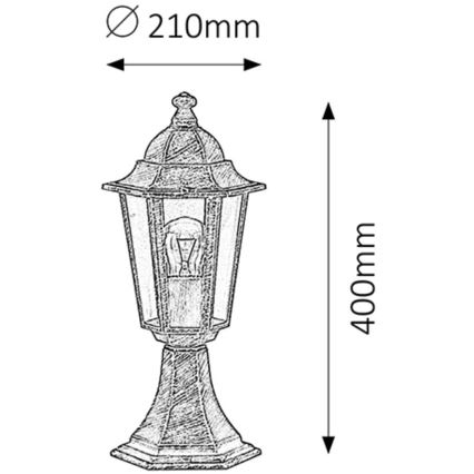 Rabalux - Λάμπα εξωτερικού χώρου 1xE27/60W/230V