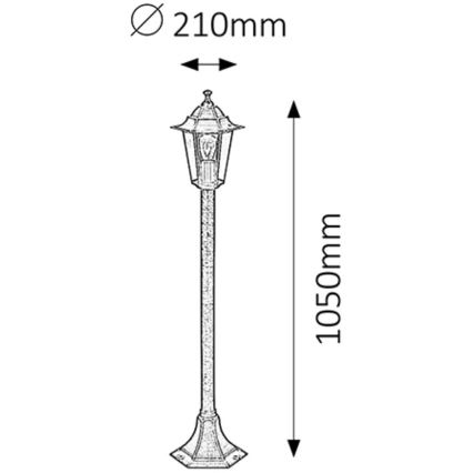 Rabalux - Λάμπα εξωτερικού χώρου 1xE27/60W/230V 105 cm