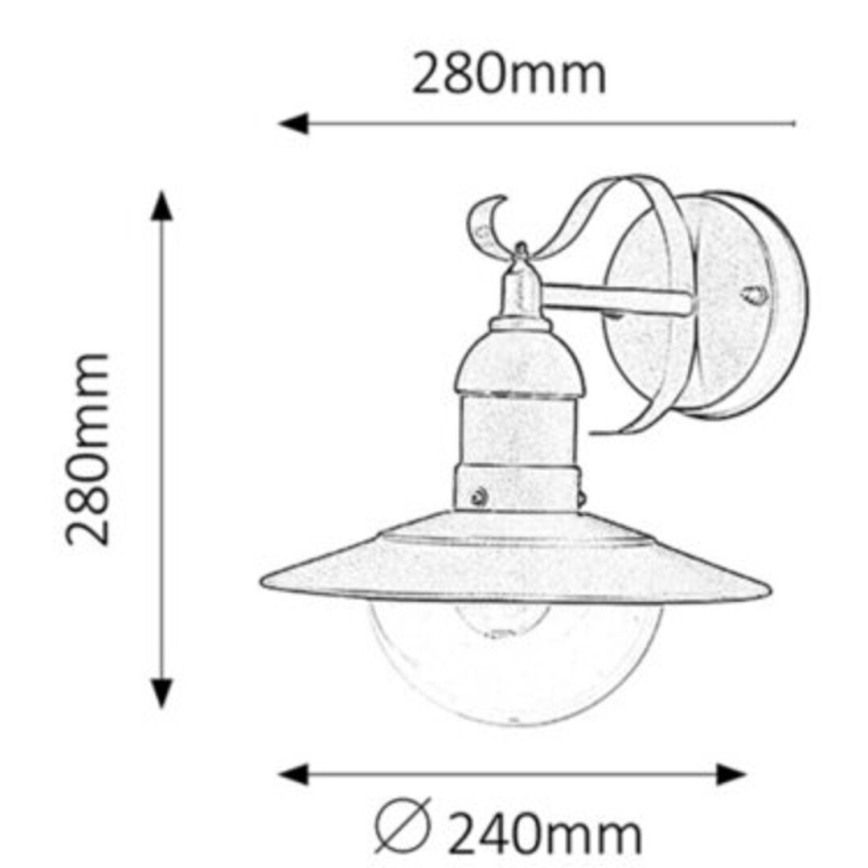 Rabalux - Φως τοίχου εξωτερικού χώρου 1xE27/60W/230V IP44