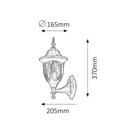 Rabalux - Φως τοίχου εξωτερικού χώρου 1xE27/60W/230V