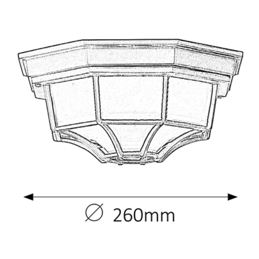 Rabalux - Εξωτερικό φωτιστικό οροφής 1xE27/100W/230V IP44 μαύρο