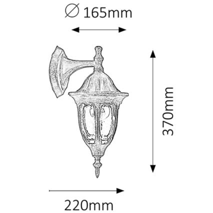 Rabalux - Εξωτερικό επιτοίχιο φωτιστικό 1xE27/60W/230V IP43 χρυσό/πατίνα/μαύρο