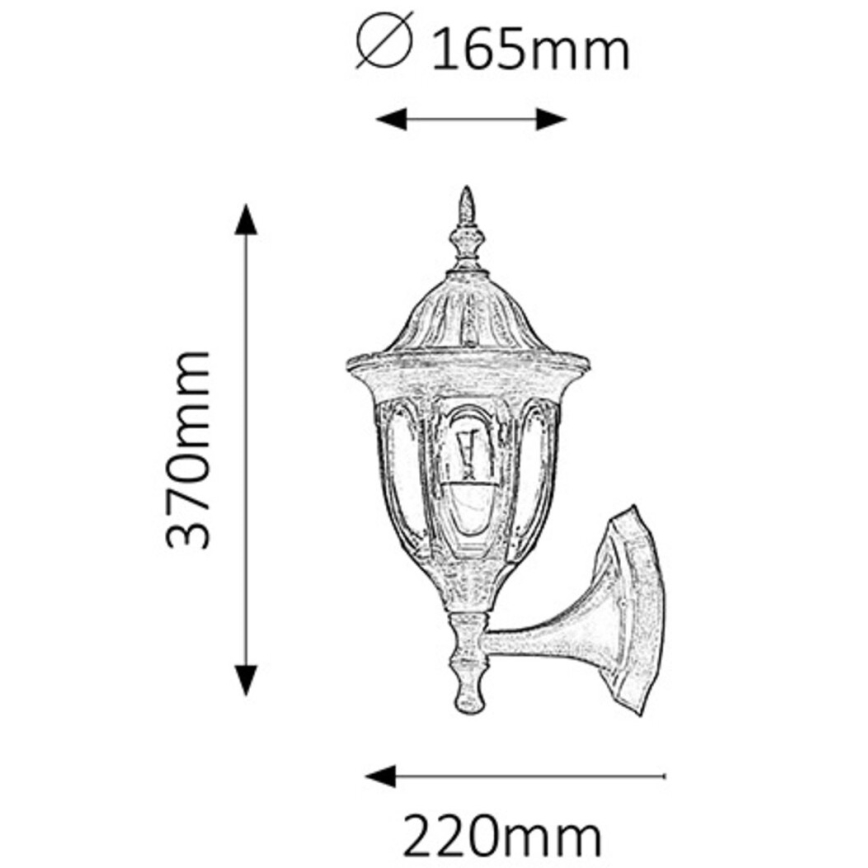 Rabalux - Φως τοίχου εξωτερικού χώρου 1xE27/60W/230V