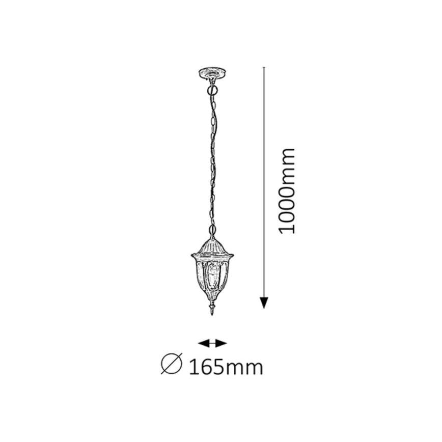 Rabalux - Εξωτερικός πολυέλαιος 1xE27/60W/230V IP43 χρυσό/πατίνα/μαύρο