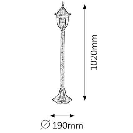 Rabalux - Λάμπα εξωτερικού χώρου 1xE27/60W/230V