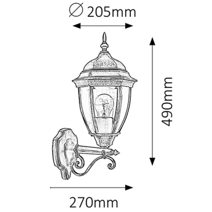 Rabalux - Φως τοίχου εξωτερικού χώρου 1xE27/100W/230V IP44